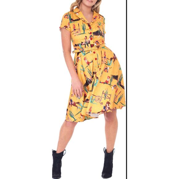 Voodoo Vixen Diana Retro Cowgirl Dress Size XXL - US 12/14 - Picture 4 of 9